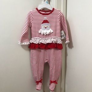 Baby Essentials Santa footed romper sleeper  NWT